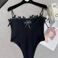 Tops Jessica Bara Kroy Bow Bodysuit And Shorts Two Piece Set