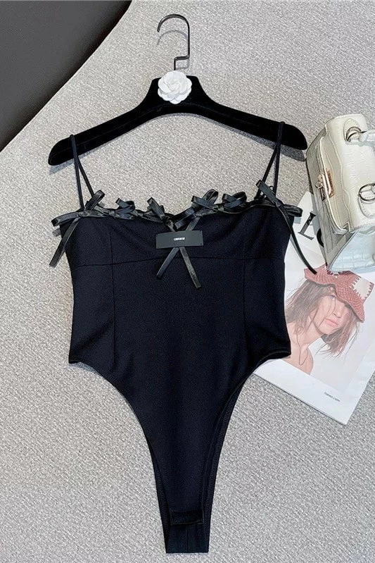 Tops Jessica Bara Kroy Bow Bodysuit And Shorts Two Piece Set