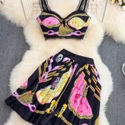 Jessica Bara Jesscia Bara Tamara Crop Top And Skirt Two Piece Set