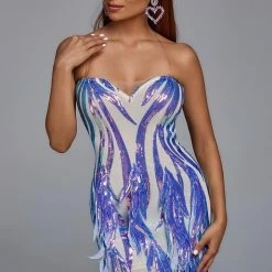 The Event Shop Jessica Bara Zelda Strapless Sequin Mini Dress