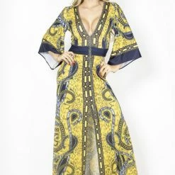 Baccio Couture Summer Lovin' Baccio Lucia V Neck Crystal Maxi Dress