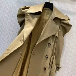 Jessica Bara Noah Puff Sleeve Belted Trench Coat