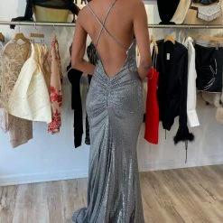 Jessica Bara Liz Sequin Open Back Gown