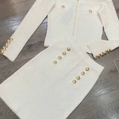 Jessica Bara Derrick Knit Top And Skirt Two Piece Set Birthday Suit