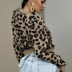 Jessica Bara Kendall Leopard Puff Sleeve Sweater Reve Doll Essentials
