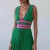Summer Lovin' Jessica Bara Norma Pleated Strappy Knit Mini Dress