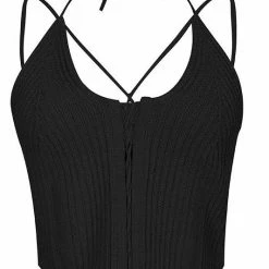Jessica Bara Mariam Lace Up Strappy Halter Top