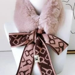 Jessica Bara Darian Printed Faux Fur Neck Warmer Collar