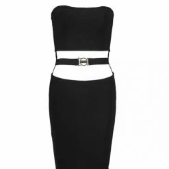 Jessica Bara Fay Strapless Cut Out Bandage Dress Dresses