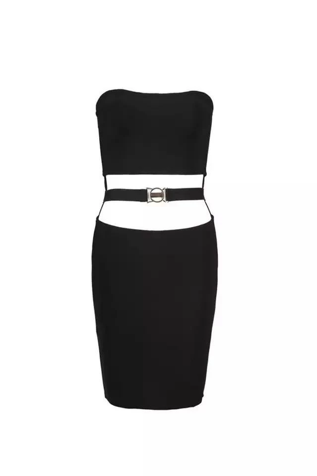 Jessica Bara Fay Strapless Cut Out Bandage Dress Dresses