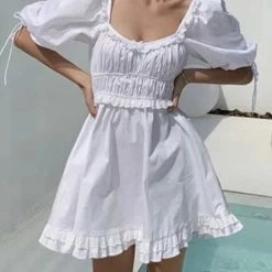 Jessica Bara Colson Puff Sleeve Mini Dress Summer Lovin'