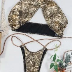 Jessica Bara Capri Snakeskin Strappy Bikini Set