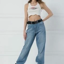 Jessica Bara Sexsi Distressed Crop Tank Top Summer Lovin'