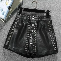 Jessica Bara Jacqueline Leather Studded Skort
