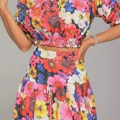 Jessica Bara Alijah Floral Top And Skirt Two Piece Set Summer Lovin'