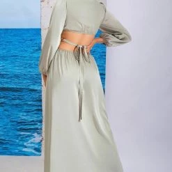 Jessica Bara Clarke Long Sleeve Maxi Dress