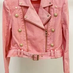 Jessica Bara Cosima Gold Button Denim Jacket