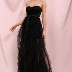The Event Shop Jessica Bara Lori Strapless Tulle Belted Gown