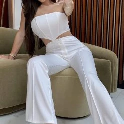 Jenna Jenovich Jessica Bara Myra Crop Top And Pant Two Piece Set