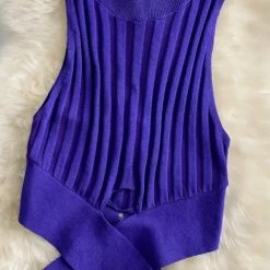 Reve Doll Essentials Jessica Bara Frankie Knit High Neck Crop Top