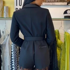 Best Sellers Jessica Bara Taylor Lace Blazer Belted Romper