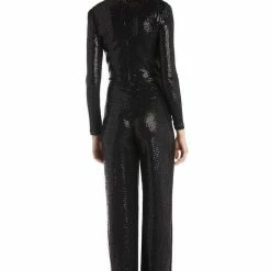 The Event Shop Jessica Bara Aneta V Neck Sequin Jumpsuit