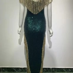 Jessica Bara Frannie Off The Shoulder Fringe Sequin Gown The Event Shop