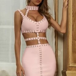 Summer Lovin' Jessica Bara Jude Studded Cut-Out Mini Dress