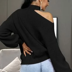Jessica Bara Kamila Off The Shoulder Long Sleeve Sweater Reve Doll Essentials