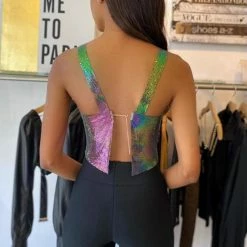 Jessica Bara King Chainmail Cropped Tank Top