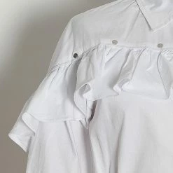 Jessica Bara Zane Ruffle Long Sleeve Crop Top