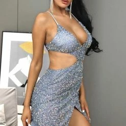 Jessica Bara Tatiana Sequin Cut Out Bodycon Mini Dress Summer Lovin'