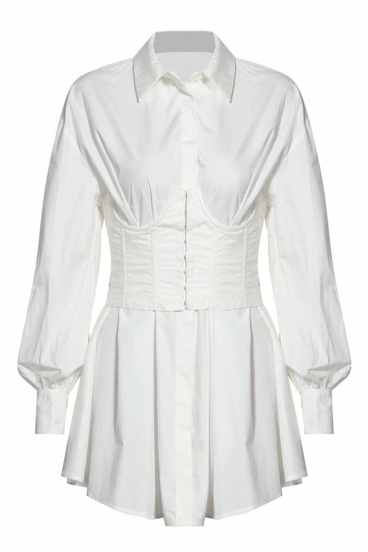 Jessica Bara Aubrey Long Sleeve Corset Shirt Dress Reve Doll Essentials