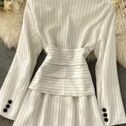 Jessica Bara Lola Long Sleeve Striped Mini Dress Reve Doll Essentials