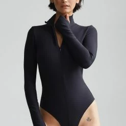 Reve Doll Essentials Commando Neoprene Zip Long Sleeve Bodysuit