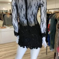 Jessica Bara Marcela Long Sleeve Lace Mini Dress