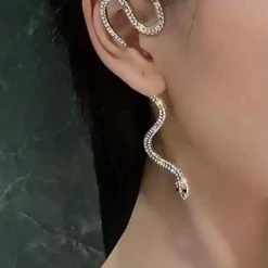 Birthday Suit Jessica Bara Saanvi Snake Rhinestone Ear Cuff