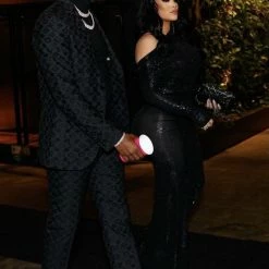 Influencer Style Jessica Bara Amanie Long Sleeve 3 Way Glitter Gown