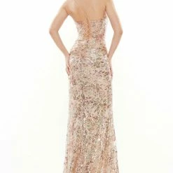 The Event Shop Colors Dress Sequin Ruched Strappy Back Gown