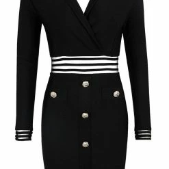 Jessica Bara Kallie Long Sleeve Mesh Cut Out Button Dress