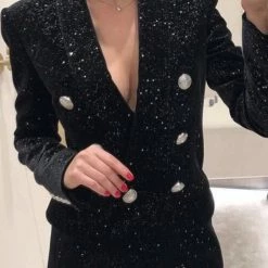 Jessica Bara Elena Galaxy Velevt Blazer