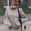Reve Doll Essentials Jessica Bara Joshua Turtleneck Balloon Sleeve Sweater Dress