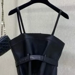 Birthday Suit Jessica Bara Anton Leather Zipper Crop Top