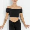 Tops Jessica Bara Racquel Off The Shoulder Crop Top