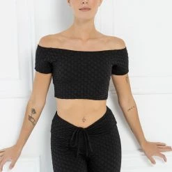 Tops Jessica Bara Racquel Off The Shoulder Crop Top