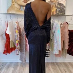 Influencer Style Jessica Bara Amanie Long Sleeve 3 Way Glitter Gown