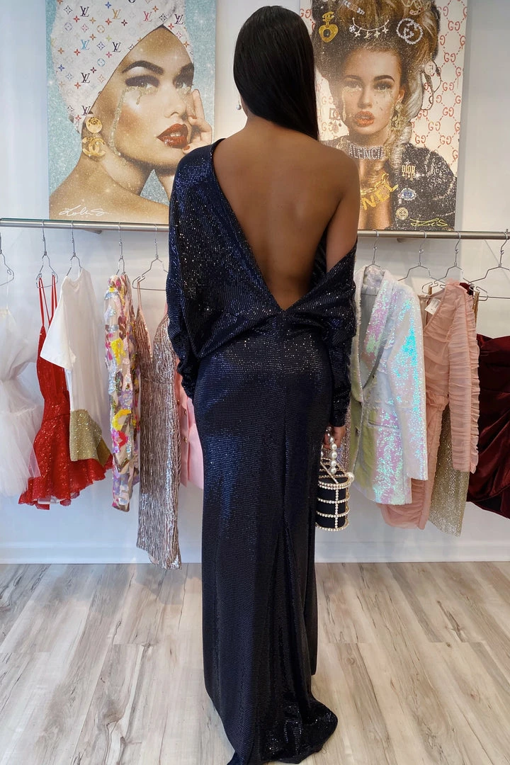 Influencer Style Jessica Bara Amanie Long Sleeve 3 Way Glitter Gown