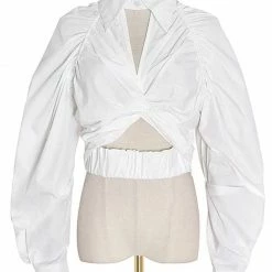 Jessica Bara Reign Long Sleeve Cut Out Crop Top