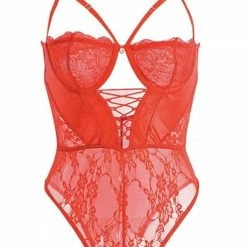 Jessica Bara Azalea Lace Strappy Bodysuit