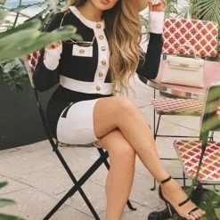 Jessica Bara Riley Color Contrast Two Piece Set Influencer Style